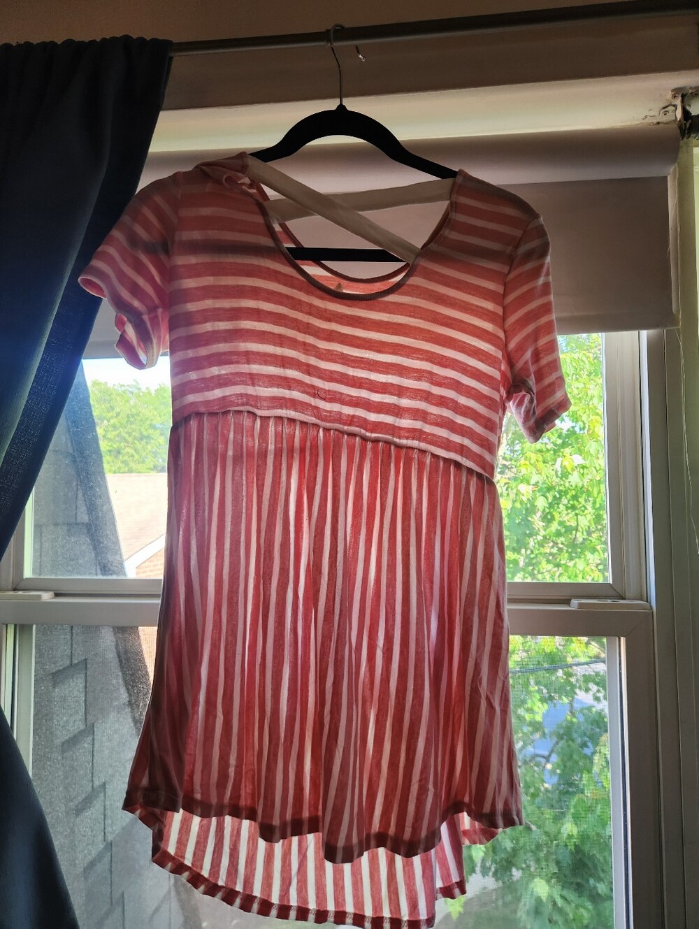 Small Red PinkBlush Maternity Shirt
